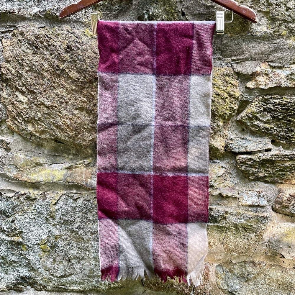 Vintage Plaid Merino Wool Scarf